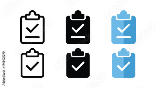 Clipboard Icons with Checkmarks