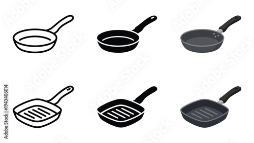 Frying Pans in Different Styles and Colors