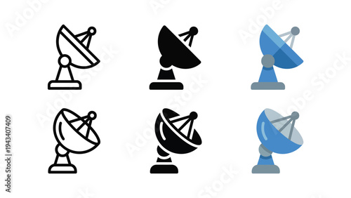 Satellite Dish Icons Set