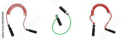 Εκτύπωση καμβά Set of professional jump ropes and skipping ropes for fitness transparent backgr