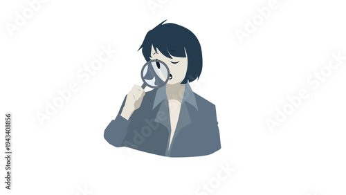 Curious business woman illustration