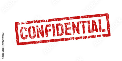 Confidential red rubber stamp - vector illustration