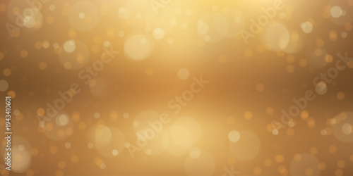 Luxurious golden bokeh abstract background featuring soft shimmering glitters, elegant blurred light circles, and a warm radiant glow, perfect for festive celebrations and premium designs.
