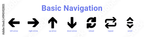 Basic Navigation Icon Banner blue color
