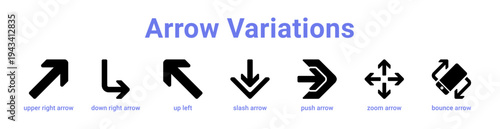 Arrow Variations Icon Banner blue color