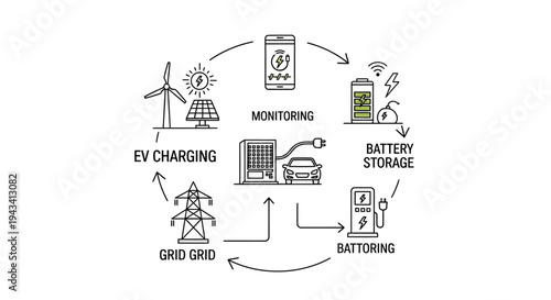 Renewable Energy System Diagram with Components.