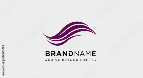 Stylized Purple Wave Logo Swoosh Brand Emblem.