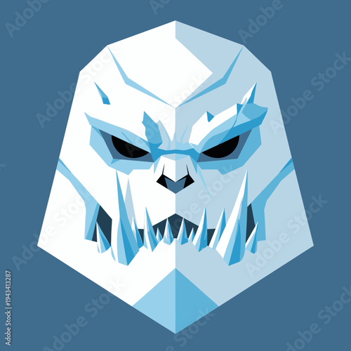 Ice Monster Face, Cold Creature, Frosty Villain, Winter Demon, Arctic Monster