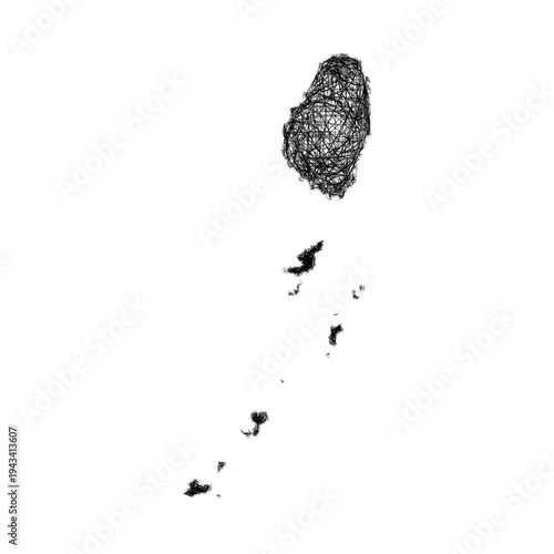 Sketch Saint Vincent and the Grenadines outline map design