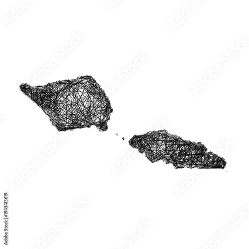 Sketch Samoa outline map design