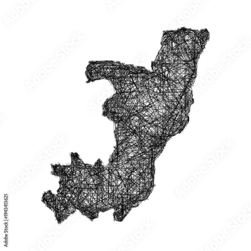 Sketch Republic of Congo outline map design