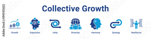 -Collective Growth Icon Banner blue color