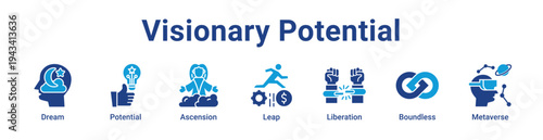 -Visionary Potential Icon Banner blue color