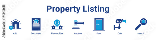 -Property Listing Icon Banner blue color