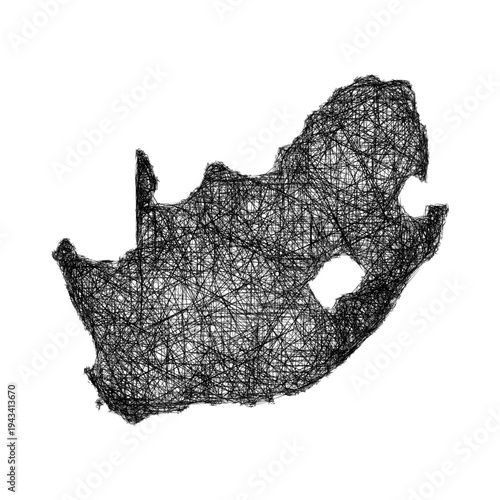 Sketch South Africa outline map design