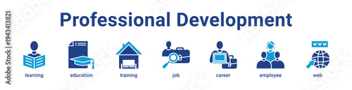 -Professional Development Icon Banner blue color