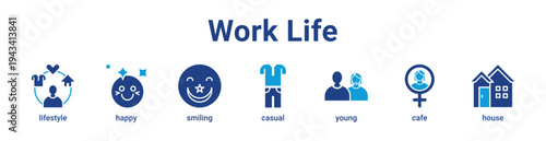 -Work Life Icon Banner blue color