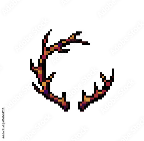 Abstract pixelated flame effect isolated on black background