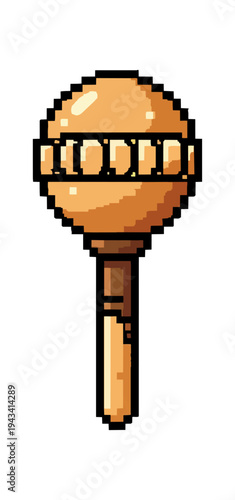 Pixelated lollipop illustration on black background