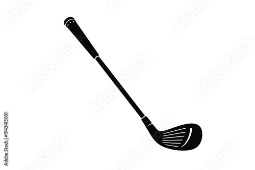 Professional black golf club silhouette vector icon. Perfect for modern sports branding, athletic equipment, digital design projects. This versatile illustration captures the essence of golfing, leisu