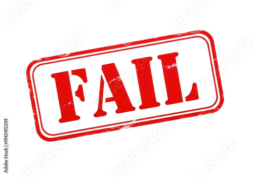 Red stamp with fail text indicating an error or rejection