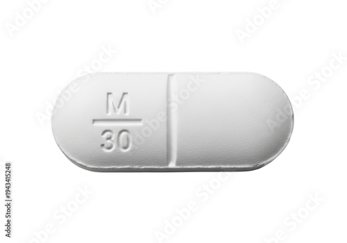 Single White Pill Capsule Close Up Shot