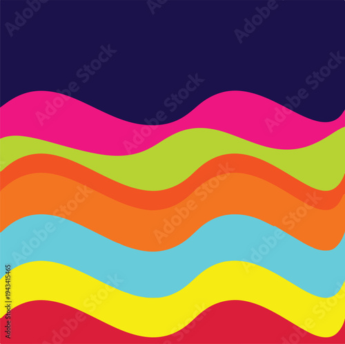 vibrant retro psychedelic wave background vector art