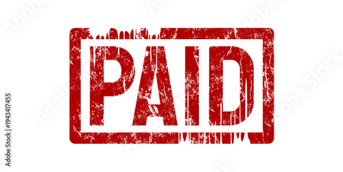 Paid red rubber stamp - vector illustration