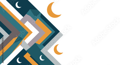 Geometric pattern with crescent shapes.