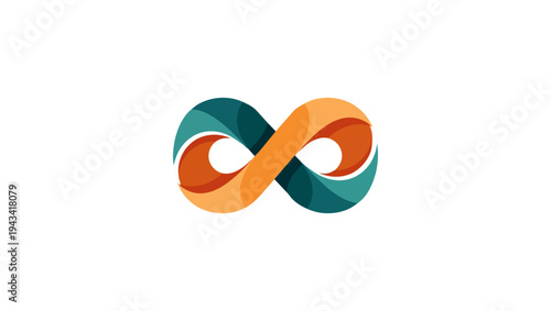 Abstract infinity symbol vector graphic on black background