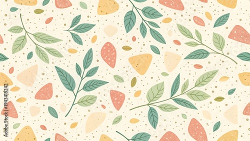 Butterscotch and Pistachio Pastel Terrazzo pattern background