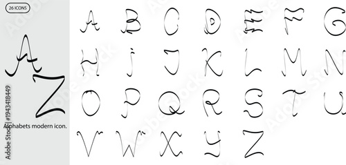 alphabets modern icon. alphabets simple modern