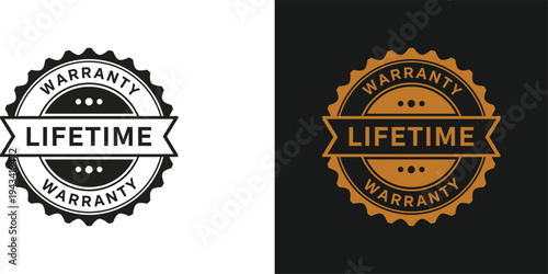Lifetime warranty seal and logo designs