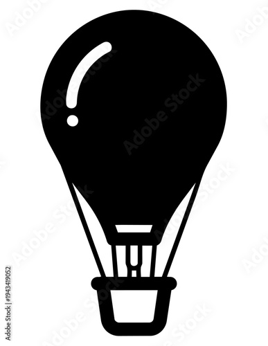 A simple black hot air balloon icon.