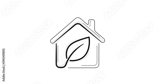 Eco friendly house with leaf logo.