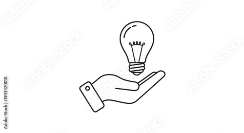 Hand holding a light bulb idea.