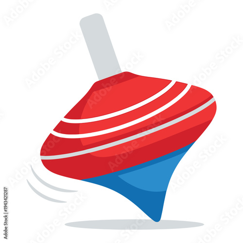 Colorful spinning top toy in motion, evoking childhood nostalgia and playful fun.