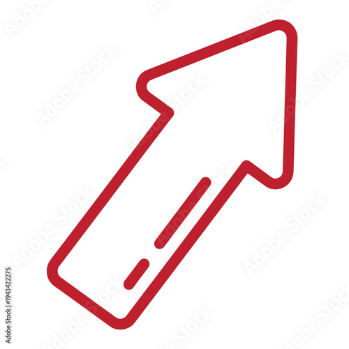 red arrow icon pointing up and to the right in a simple line style for navigation or direction indication