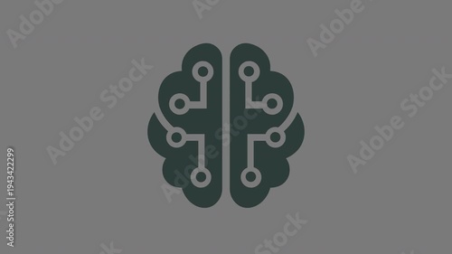 Artificial intelligence and digital brain tech loop