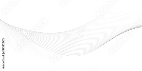 Abstract minimalist vector background with elegant gray flowing halftone wave lines and smooth layered curves on clean transparent surface for modern graphic design and web banner