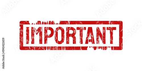 Important red rubber stamp - vector illustration