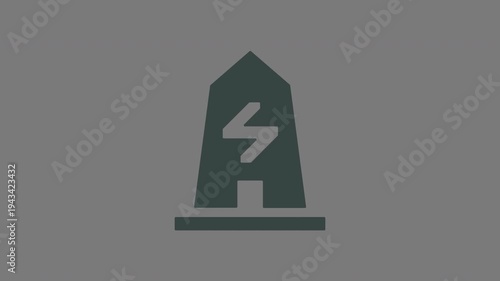 Renewable energy power plant icon loop