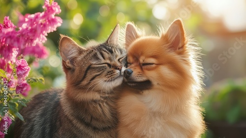 A portrait of friendship between a dog and a cat - Um retrato da amizade entre um cão e um gato