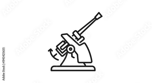 Detailed Laboratory Microscope Instrument Closeup.