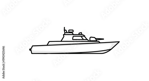 Modern speed boat water vehicle.