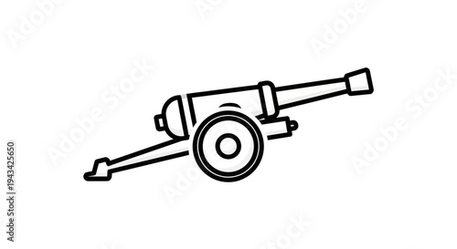 Detailed drawing of a cannon.