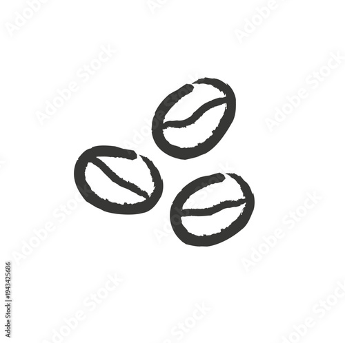 Hand drawn coffee beans doodle illustration