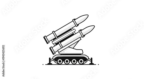 Missile Launcher on Tank Vehicle.
