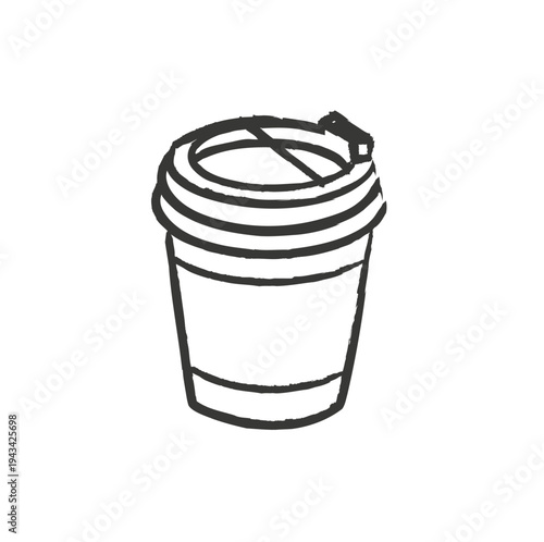 Hand drawn takeaway coffee cup doodle illustration