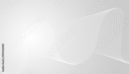 Minimal white abstract background with flowing thin wave lines and soft gradient depth.